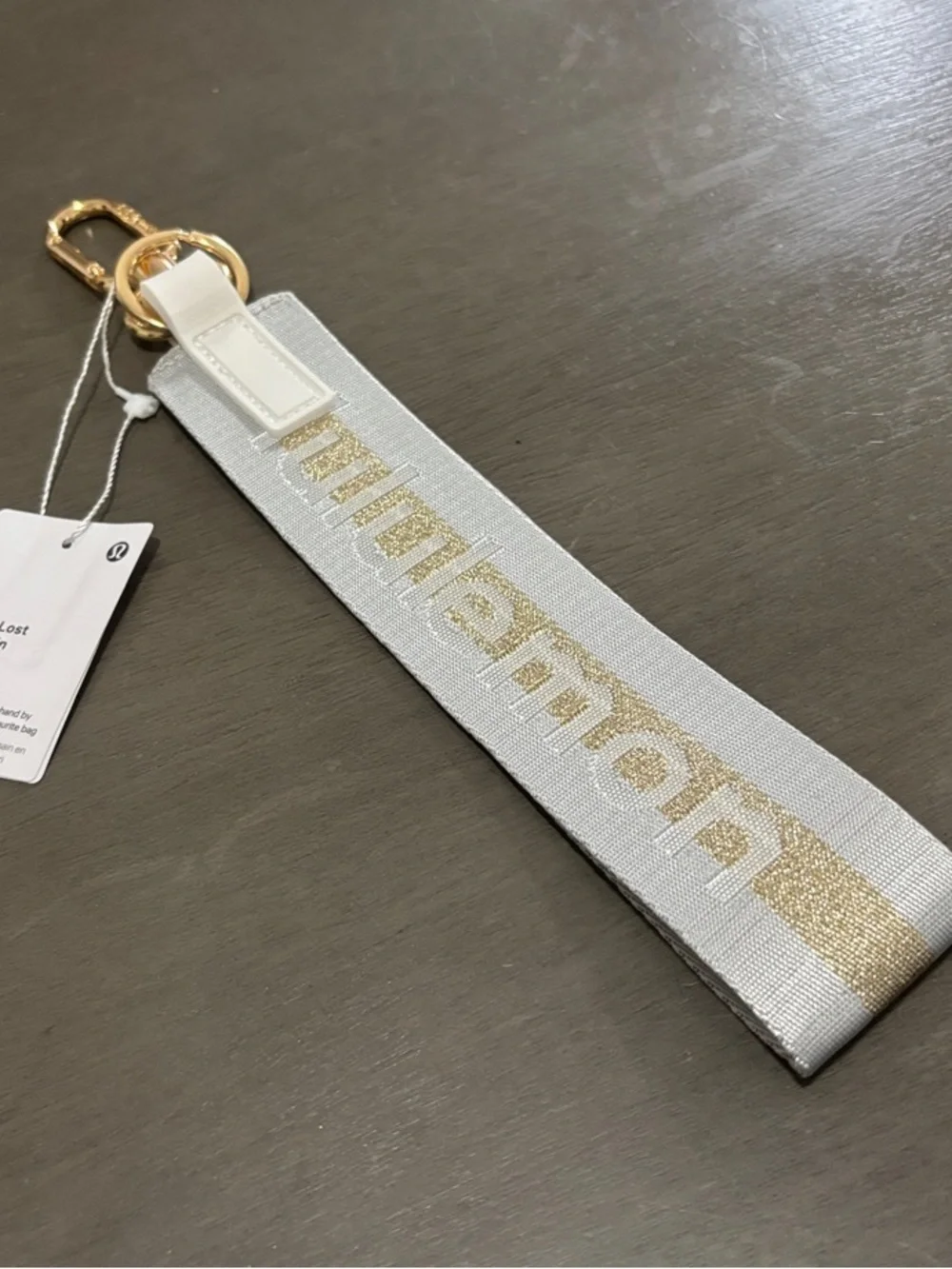 Lululemon Gold grey Wristlet Keychain Strap
